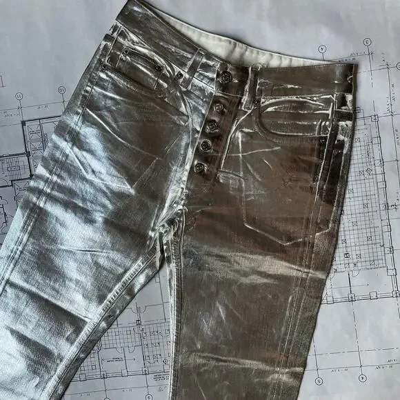 Maison Margiela MM6 Silver Foiled Jeans